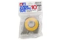 Tamiya 10mm masking tape in a clear plastic dispenser, packaged in a hanging retail bag with blue and red branding.