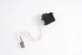 FMS 16g waterproof metal geared servo with black casing, brass output gear, and a three-wire connector cable.