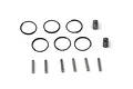 HPI Racing CVD driveshaft rebuild kit containing metal pins, barrel connectors, and retaining rings on a white background.