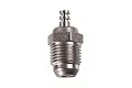O.S. Engines P4 Turbo glow plug for RC engines, featuring a metallic threaded body and terminal post.
