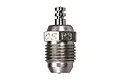O.S. Engines P3 Turbo glow plug for RC engines, showing the threaded body and electrical terminal.