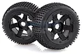 Rovan 4.7/5.5" Baja 5B Rear Dirt Buster Tyres on Black Rims - Beadlocked Wheels 2Pcs 850232
