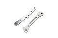 Two silver-coloured aluminium rear hinge pin braces for a Losi RC vehicle, shown on a plain white background.