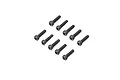 Ten black metal cap head screws arranged in two rows on a white background.