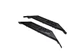 A pair of black plastic side guards for an RC car, featuring the Losi logo and the text Race Inspired.