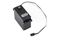 Spektrum S1000MT metal geared servo with black plastic casing and attached wiring harness with connector.