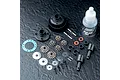 MST 60T differential kit components including gear housing, internal bevel gears, outdrives, screws, washers, and a bottle of 3000# gear diff oil.
