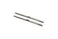 Two silver-coloured metal RC turnbuckles with threaded ends and a central hexagonal adjustment section, isolated on a white background.