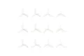 A set of twelve clear 3-blade propellers for micro drones arranged in a grid on a white background.
