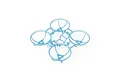A clear blue BetaFPV drone frame with four integrated propeller guards on a white background.