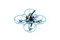 BetaFPV Air75 II brushless FPV drone featuring a light blue frame, four propellers, and a central camera module on a white background.