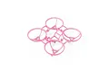 A clear pink BetaFPV drone frame with four circular propeller guards on a white background.