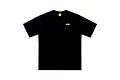 A black short-sleeved t-shirt with a small white CaddxFPV logo on the chest and a yellow size tag inside the collar.