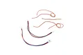 A set of various RC wiring extensions with white plastic connectors against a white background.