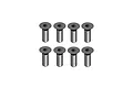A set of eight RGT 2.5x10mm fine thread countersunk head screws arranged in two rows of four against a white background.