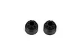 Two black plastic differential case components for RGT RC vehicles, shown from a top-down angle against a white background.