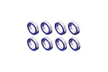 Eight RGT rubber shielded ball bearings arranged in two rows of four against a white background.