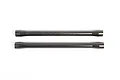 Two grey metal suspension linkage rods for an RC vehicle, shown against a plain white background.