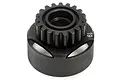 A black HPI Racing 19T 1Mod clutch bell for RC vehicles, shown from a top-down angle against a white background.