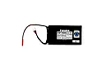 Futaba 6.6V 1700mAh LiFe transmitter battery pack with black soft case and connected wires on a white background.