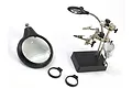 Artesania Latina third hand tool featuring a heavy base, adjustable metal alligator clips, flexible LED light, and three magnifying lenses.