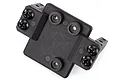 A black plastic HSP Kulak servo mount component featuring four mounting screws and circular attachment points on a white background.