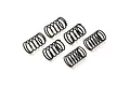 A set of six black RC shock springs arranged in pairs on a plain white background, each pair featuring small colour identification marks.