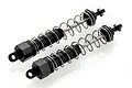 Two black HSP RC shock absorbers with silver springs on a white background.