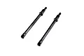 Two black metal RC axle shafts shown side by side against a clean white background in a studio product shot.
