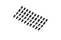 Axial straight and offset black plastic rod ends laid out in rows on a clean white background.