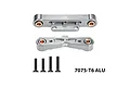 GPM Aluminium Rear Lower Suspension Mounts in silver with hardware, labeled RR, RF and 7075-T6 ALU.
