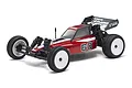 Studio product shot of the Kyosho Ultima SB Dirt Master 1/10 electric 2WD RC buggy in red and white with number 60 decals.