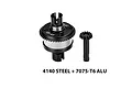 GPM steel and aluminium complete differential assembly with a separate pinion gear against a white background.