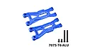 GPM aluminium front lower suspension arms in blue with mounting hardware on a white background.