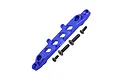 GPM blue anodised aluminium front chassis brace with mounting hardware against a plain white background.