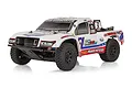 Team Associated Pro2 SC10sw 1/10 scale electric RC short course truck in white with racing decals against a white background.