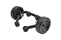 RPM black wheelie bar set for Traxxas X-Maxx RC vehicle, featuring two black wheels and a molded plastic frame.