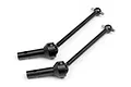 Two black metal center universal CVD drive shafts for HPI Savage XS RC cars, shown on a white background.