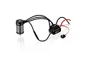 Hobbywing EzRun Max10 G2S ESC and sensored brushless motor combo with black and silver finish, connected by heavy-duty wires.