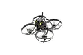 CaddxFPV Curve Micro FPV Drone in black with propeller guards, camera canopy, and transparent propellers against a white background.