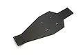 Kyosho carbon fibre main RC chassis plate featuring pre-drilled mounting holes and slots against a clean white background.