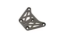 Kyosho aluminium front upper plate in gunmetal finish, shown on a plain white background.
