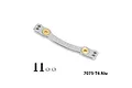 GPM silver aluminium steering linkage part with brass inserts, two screws, and two silver washers on a white background.
