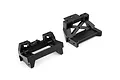 Two black molded plastic bumper mounts shown against a clean white studio background.