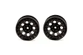 Two black RC crawler rims displayed side by side against a clean white background.