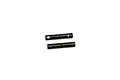 Two black metal gear shafts laid horizontally on a clean white background.