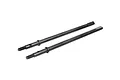 Two black metal rear driveshafts for RC vehicles shown on a white background.