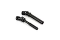Two black metal CVD driveshafts for RGT RC vehicles shown on a plain white studio background.
