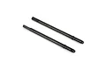 Two black metal rear driveshafts shown on a clean white studio background.