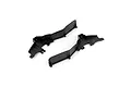 Two black molded plastic fender guards shown from above on a clean white background.